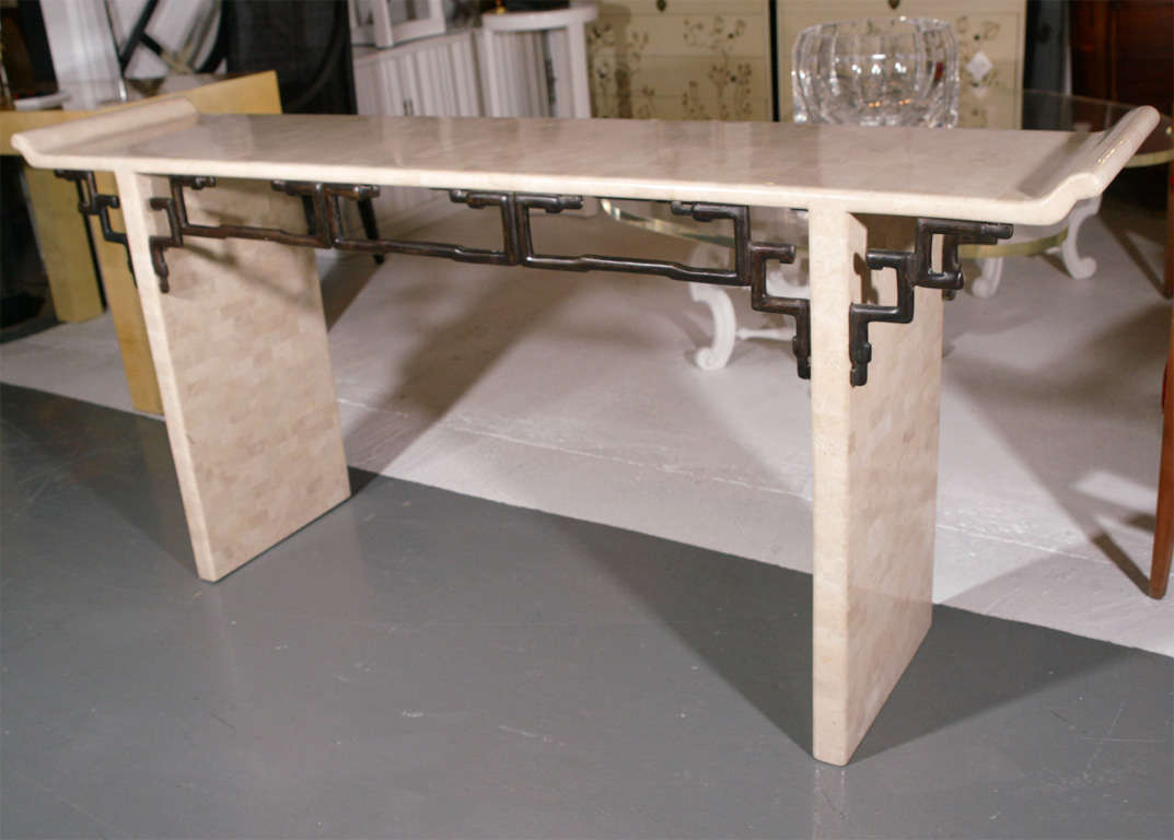 Tessellated Stone Console with  Bronze Mounts - Maitland-Smith